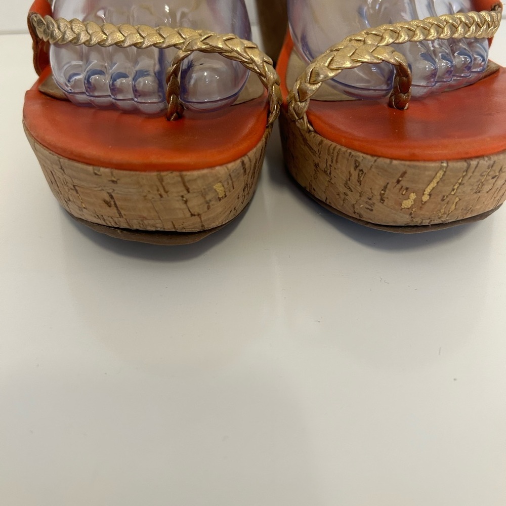 Kate Spade Women's Orange and Gold Bali Wedges Size 9 - Picture 7 of 14